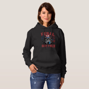 Pull À Capuche Feral Mais Free Raccoon Conception patriotique