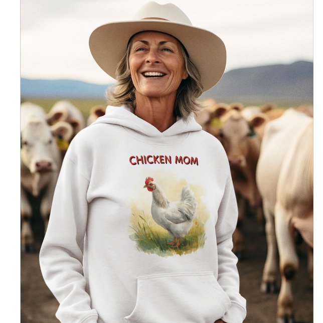 Pull À Capuche Ferme de maman poule drôle  (Funny Chicken Mom Hobby Farm Sweater)