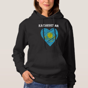 Pull À Capuche Fête du drapeau du Kazakhstan Kazakhstan Cœur Kaza