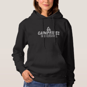 Pull À Capuche Feux De Campagne Et Cocktails - Camping Amusant