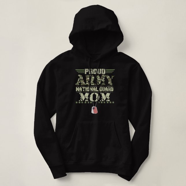 Pull À Capuche Fier Armée Garde nationale Maman USA Militaire Vét (Design devant)