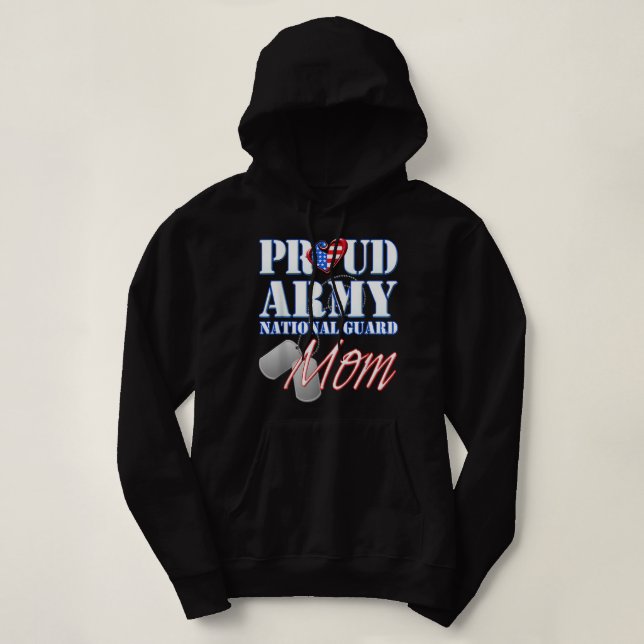 Pull À Capuche Fier Armée Garde Nationale Mère USA Coeur Mères Da (Design devant)