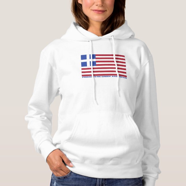 PULL À CAPUCHE FIER D'ÊTRE GRECQUE AMÉRICAIN ! (Devant)