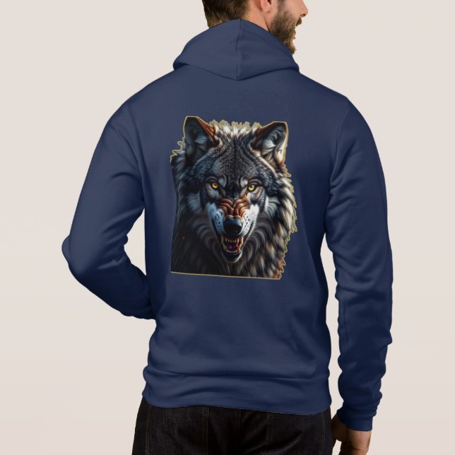 Pull À Capuche Fierce Wolf – Symbol of Strength and Freedom (Dos)