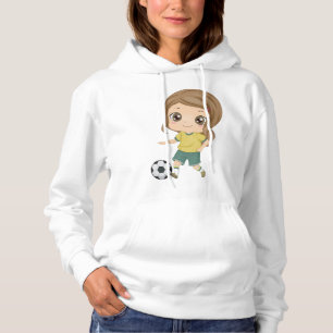 Pull À Capuche Fille jouant au football Enfants adorables Sports