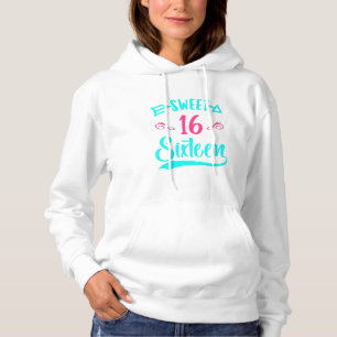 Pull À Capuche Filles Ados mignonne Sweet sixteen Sweet 16 Annive