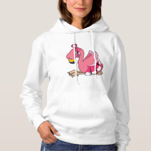 Pull À Capuche Flamant rose avec ruban