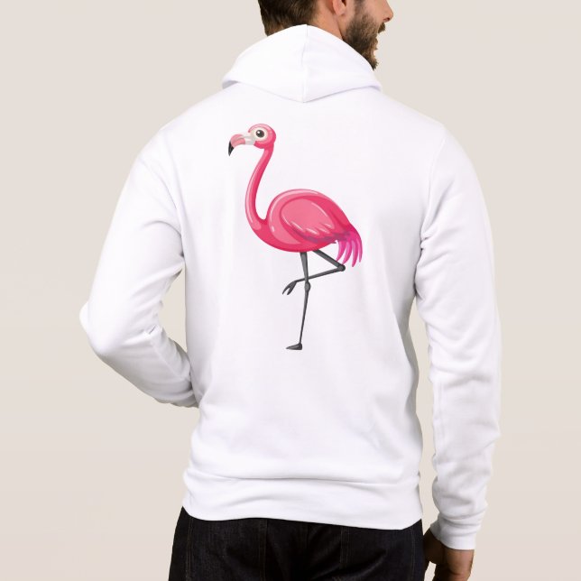 Pull À Capuche Flamant Rose de Style Cartoon (Dos)