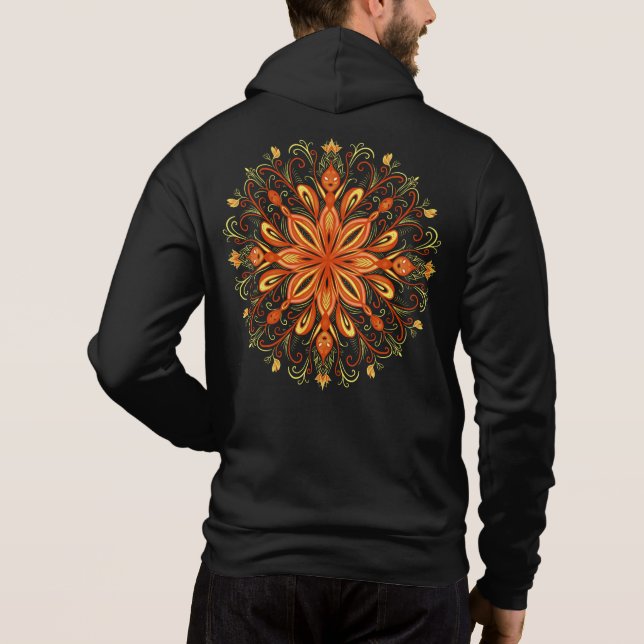 Pull À Capuche Flamme d'élément de feu Mandala Imaginaire magique (Dos)
