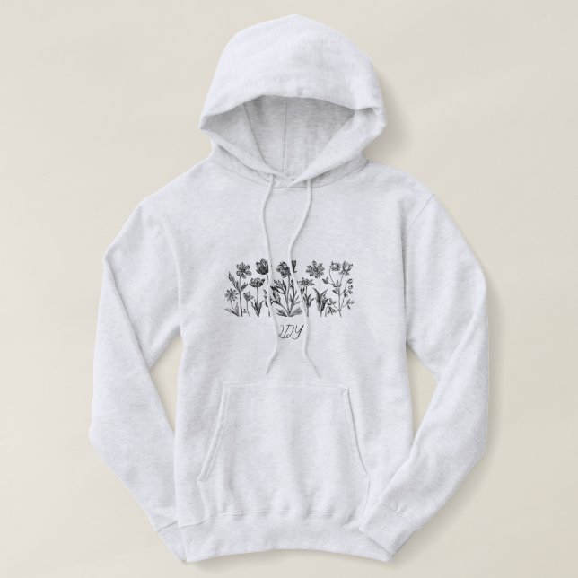 Pull À Capuche Fleur Boho Wild Minimale, bohemiam minimum Art (Design devant)