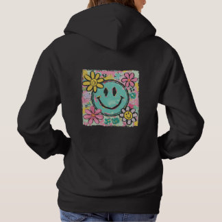 Pull À Capuche Fleur de visage smiley rétro
