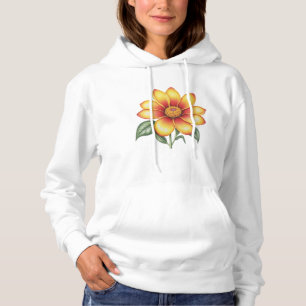 Pull À Capuche Fleur orange