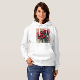 Pull À Capuche Fleurs De Pavot En Aquarelle