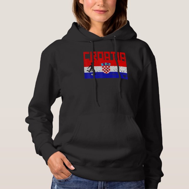 Pull À Capuche Football Croatie Fan Jersey Drapeau de football Za (Devant)
