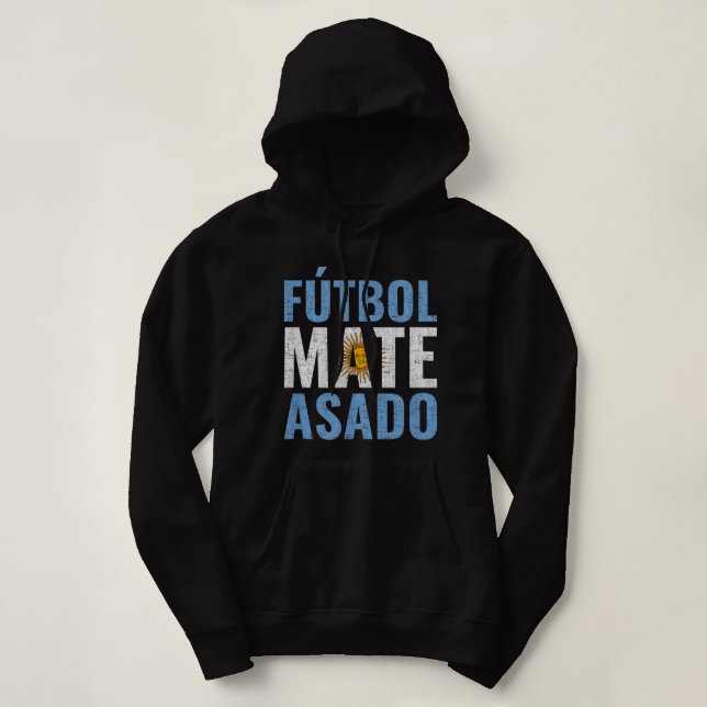 Pull À Capuche Football Mate Asado, argentine (Design devant)
