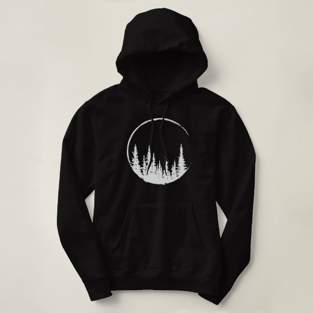Pull À Capuche Forêt Florale Arbre Arbre Aimant Forêt Arbre (Design devant)