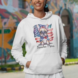 Pull À Capuche Frenchie Bulldog Mom Patriotic USA Flag