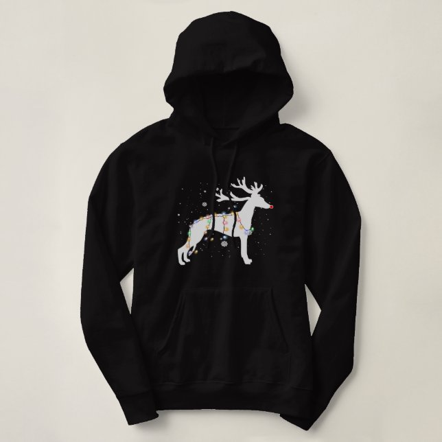 Pull À Capuche Funky Chien Chien Arbre Lumières Noël Noël Noël Pa (Design devant)