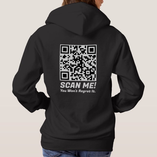 Pull À Capuche Funny QR Scan Me! Funny Regret Joke  (Dos)