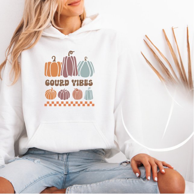 Pull À Capuche Funny Vibes gourdes Retro Fall Citrouille Hotel (Créateur téléchargé)