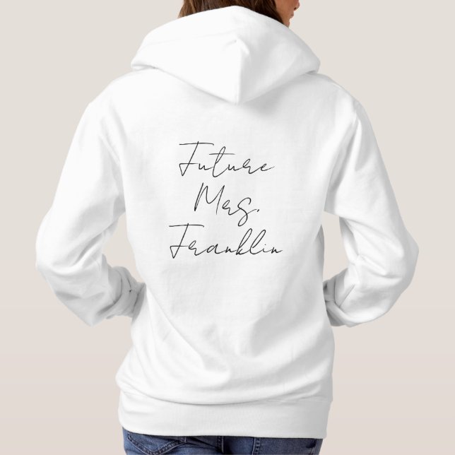 Pull À Capuche Futur Mme New Bride Fiançailles cadeau personnalis (Dos)