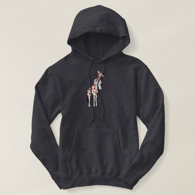Pull À Capuche girafe d'hiver (Design devant)