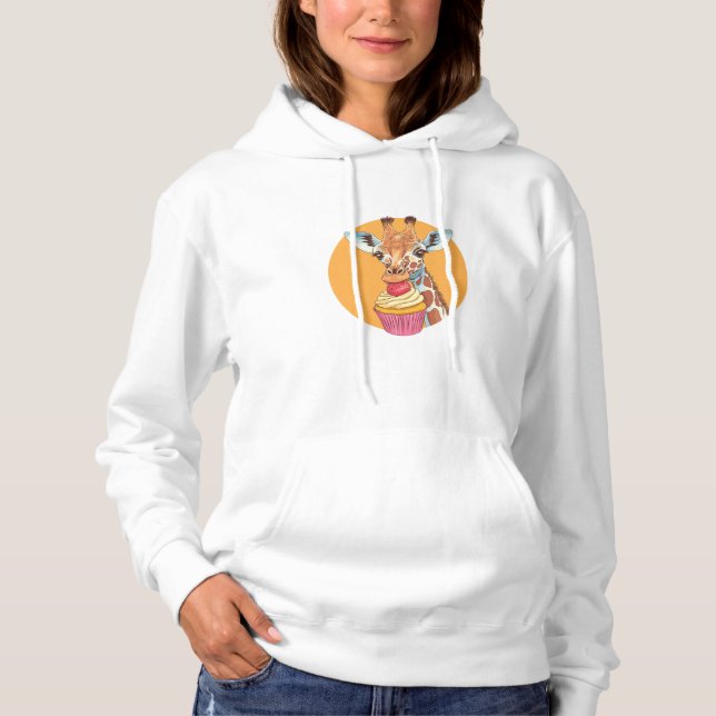 Pull À Capuche Giraffe Avec Cupcake (Devant)