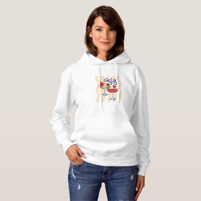 Pull À Capuche 🍦 GLACE – Graphisme Rétro Mignon de Glace (Devant entier)