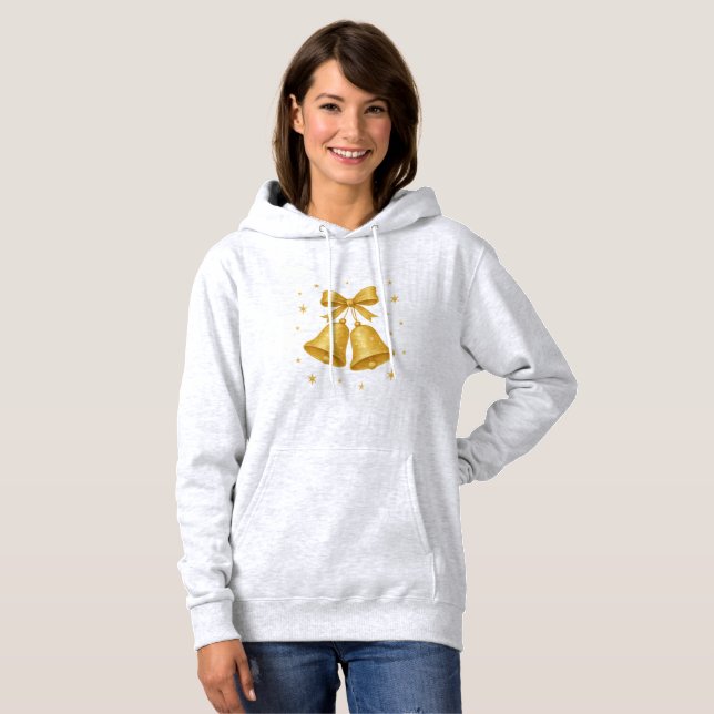 Pull À Capuche Golden Christmas Bells Hoodie (Devant entier)