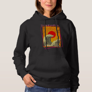 Pull À Capuche Grande vague lever soleil Japon Japonais Vaporwave
