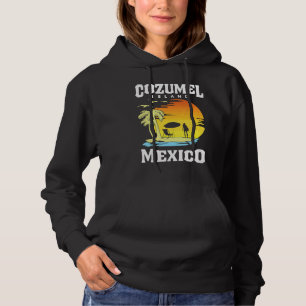 Pull À Capuche Graphisme Rétro Distressed des Plages de Cozumel M