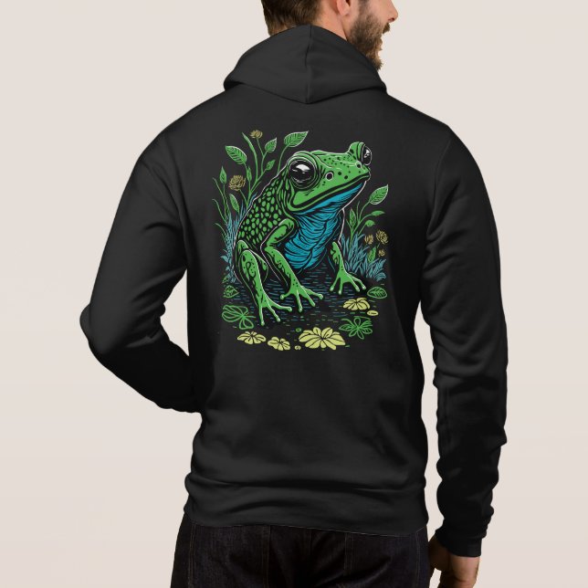 Pull À Capuche Grenouille à étang détaillée (Dos)