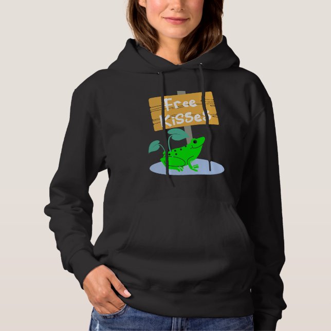 Pull À Capuche Grenouille Mignonne Offrant des Bisous Gratuits (Devant)