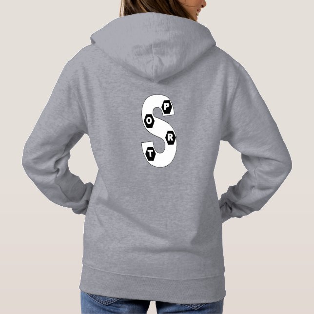 Pull à capuche gris  femme  DESIGN  SPORT  (Dos)