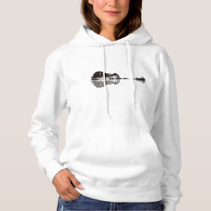 Pull À Capuche Guitare nature arbres oiseaux T-Shirt