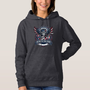 Pull À Capuche Guitariste de la Liberté Patriotique Crâne Musique