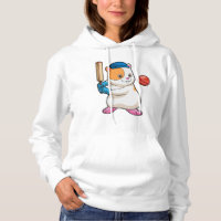 Hamster au cricket avec batte de cricket & Casquet