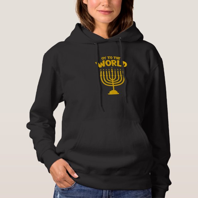 Pull À Capuche Hanukkah Jewish Holiday Oy to the World  1 (Devant)