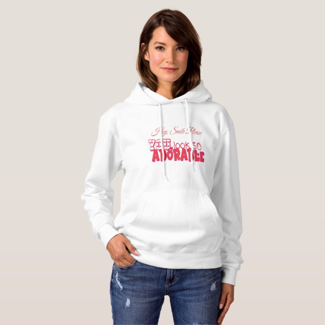 Pull À Capuche Hé, souriez s'il vous plaît (Devant entier)