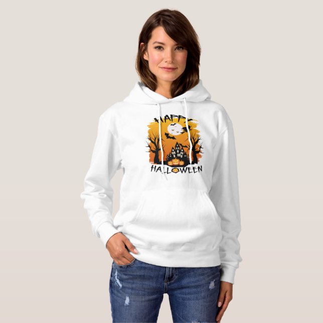 Pull À Capuche heureux halloween (Devant entier)