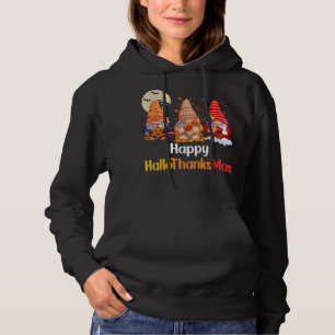 Pull À Capuche Heureux Hallowthanksmas Santa Hat Citrouille Turqu