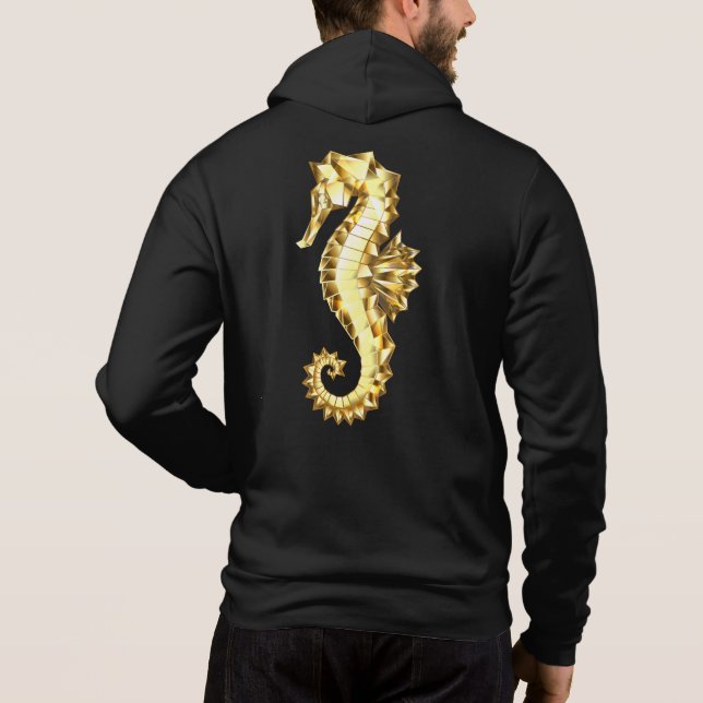 Pull À Capuche Hippocampe Polygonal Or (Dos)