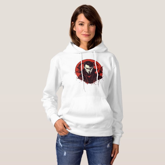 Pull À Capuche Horreur à yeux rouges (Devant entier)
