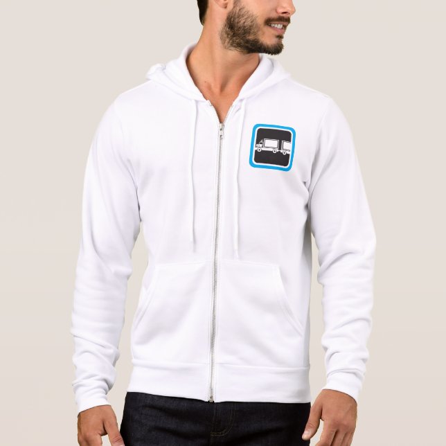 Pull À Capuche Icône bleue de semi-remorque et remorque (Devant)