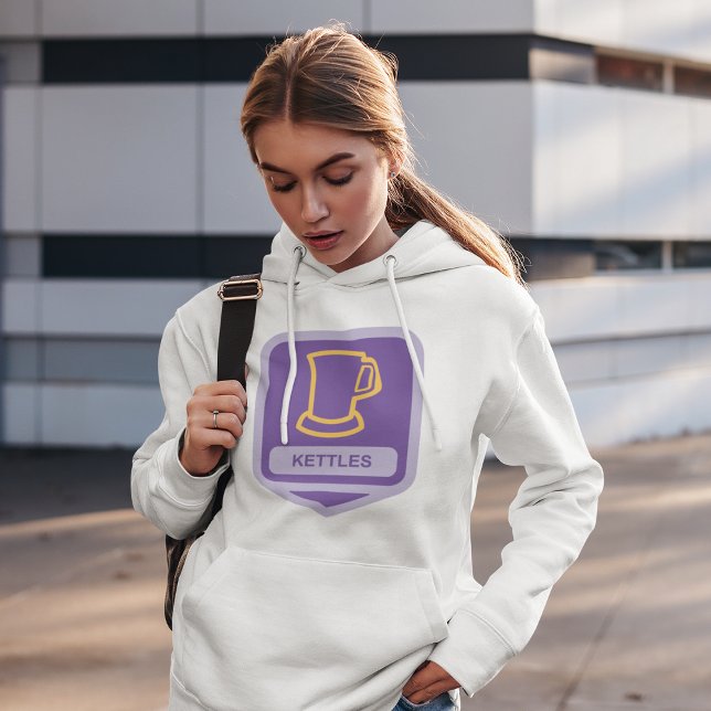 Pull À Capuche Icône de bouilloires violettes et jaunes modernes (Créateur téléchargé)