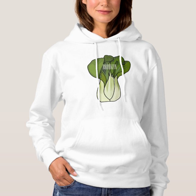 Pull À Capuche Illustration de Bok choy (Devant)