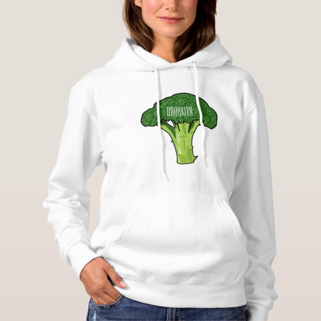Pull À Capuche Illustration de Broccoli (Devant)