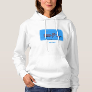 Pull À Capuche Illustration de mignonne migratrice de baleines à