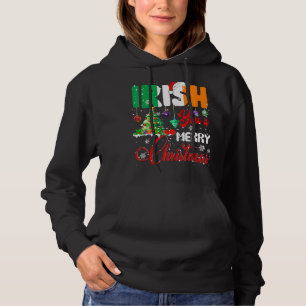 Pull À Capuche Irish You A Joyeux Noël Père Noël Drapeau Irlandai