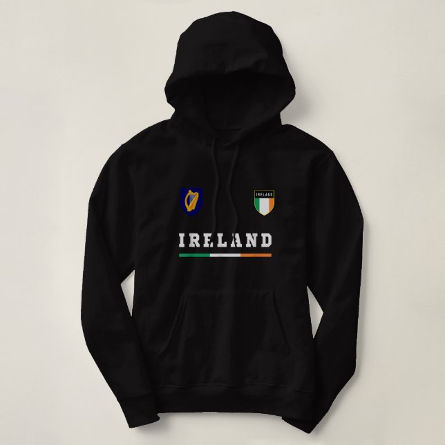 Pull À Capuche Irlande SportSoccer Jersey Drapeau Football Dublin (Design devant)